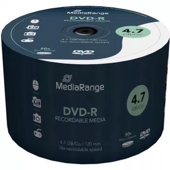 MediaRange MR444 – 50 vnt. DVD-R 4,7 GB 120 min. 16x verpstė