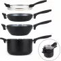 Puodų rinkinys Russell Hobbs RH01840EU7 – 4 dalių sukraunamas metalinis marmurinis