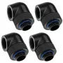 Adapteris 90° G1/4 colio vyras į G1/4 colio moterį, sukamasis, XSPC, juodas, 4 vnt. pakuotė