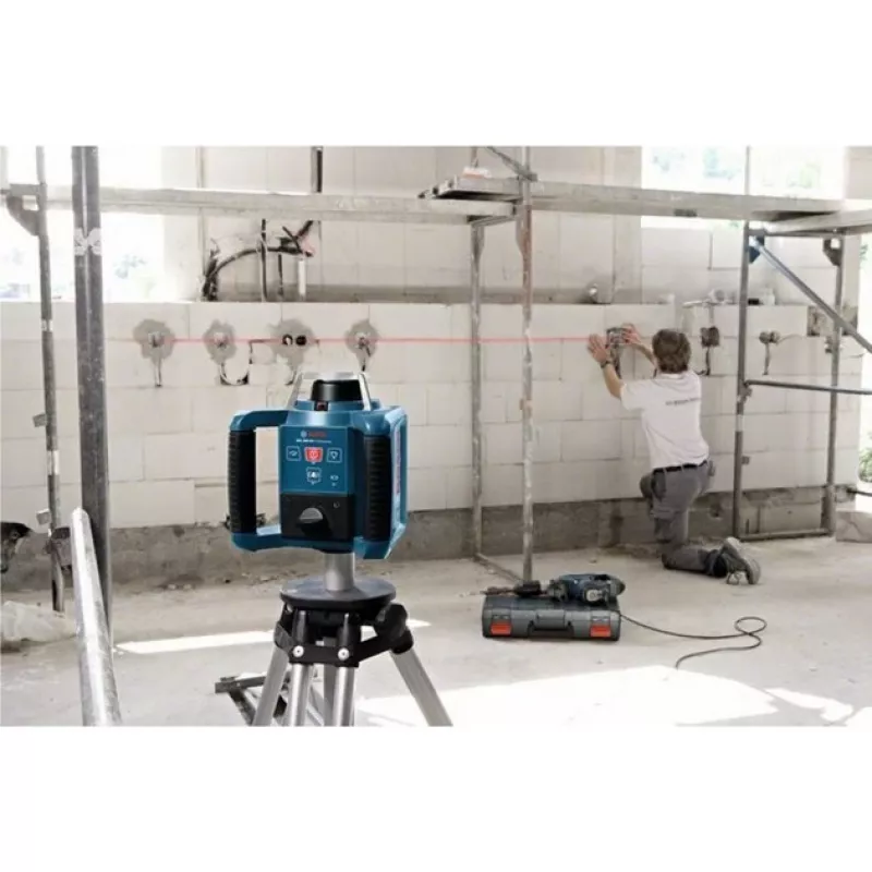 Rotationslaser GRL 300 HV Professional blau/schwarz, rote Laserlinie und Lotpunkt, mit Halterung WM 4 und Laser-Empfänger LR 1, im Koffer