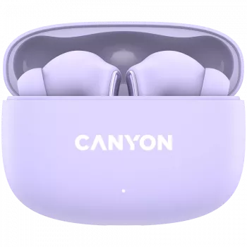Ausinės Canyon TWS-9 CNS-TWS9P – Tikros belaidės – Bluetooth 5.4 – Į ausis – 6h + 30h veikimo laikas – USB-C įkrovimo dėklas – Liečiamas valdymas – alyvinė