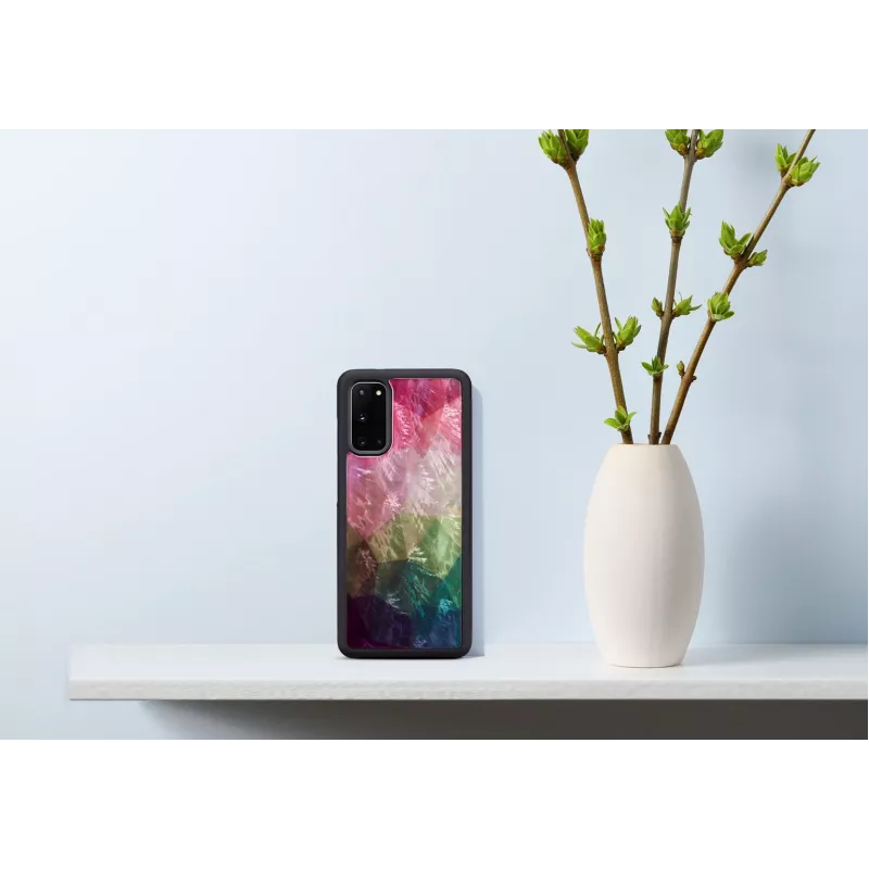 Apsauginis dėklas iKins Samsung Galaxy S20 – vandens gėlių raštas, juodas