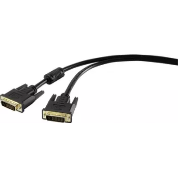 DVI laidas Renkforce 1404065, 1,80 m, juodas, 24+1 kontaktas