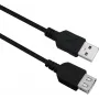 helos USB 2.0 prailginimo kabelis 288309 0,5 m — juodas, vyriškas–moteriškas