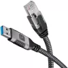 Techly ICOC U3A-RJ45-010 USB-A į Gigabit Ethernet adapterio kabelis, 1 m, juodas/sidabrinis