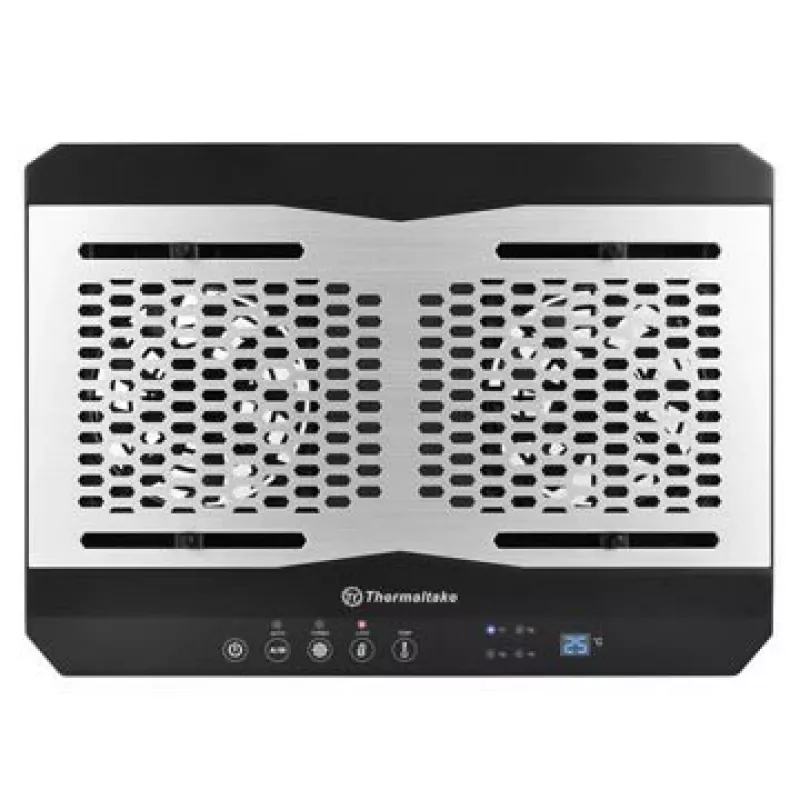 Aušinimo padėklas nešiojamam kompiuteriui THERMALTAKE CL-N002-PL12BL-A su 12 cm ventiliatoriumi, aliuminis ir plastikas, 390×277.5×49.3 mm, 1000–1300 RPM