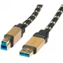 USB 3.0 laidas ROLINE GOLD A tipo kištukas - B tipo kištukas 3,0 m