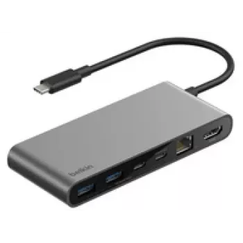 Belkin CONNECT USB-C 8-in-1 Hub su dviem USB-C prievadais, modelis INC024hqSGY