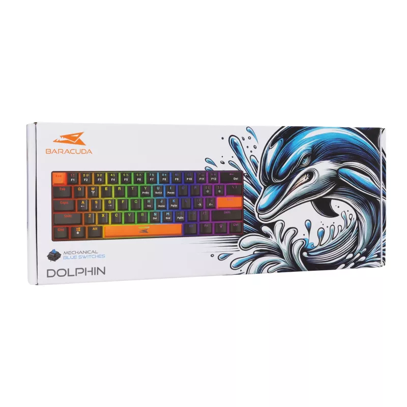 Mechaninė klaviatūra Baracuda Dolphin Black US išdėstymas su Blue jungikliais