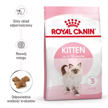 Sausas kačių maistas Royal Canin Kitten 2 kg – paukštiena (vištiena), baltymai 36%, riebalai 18%