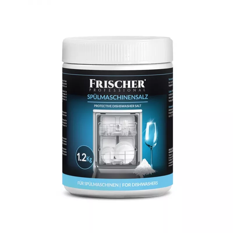 Indaplovės druska FRISCHER FR00101_1200, 1,2 kg, vandens minkštinimo druska plastikiniame inde