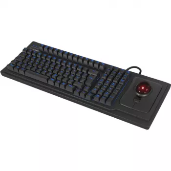 Laidinė mechaninė pilno dydžio klaviatūra KeySonic KSK-8202ELU-T (DE) su USB jungtimi, vokišku išdėstymu, juoda