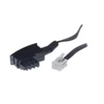 S/CONN 10m TAE-F – RJ11 juodos spalvos permatomas telefono kabelis ShiverPeaks