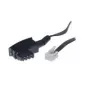 S/CONN 10m TAE-F – RJ11 juodos spalvos permatomas telefono kabelis ShiverPeaks