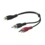 Wentronic Goobay RCA adapterio kabelis, juodas, 0,2 m - RCA lizdas > 2x RCA kištukai (audio kairė/dešinė) (50008)