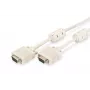 VGA monitoriaus jungiamasis laidas DIGITUS AK-310103-100-E — HD15(M) į HD15(M), 10 m, 3Coax+7 laidai, smėlio spalvos