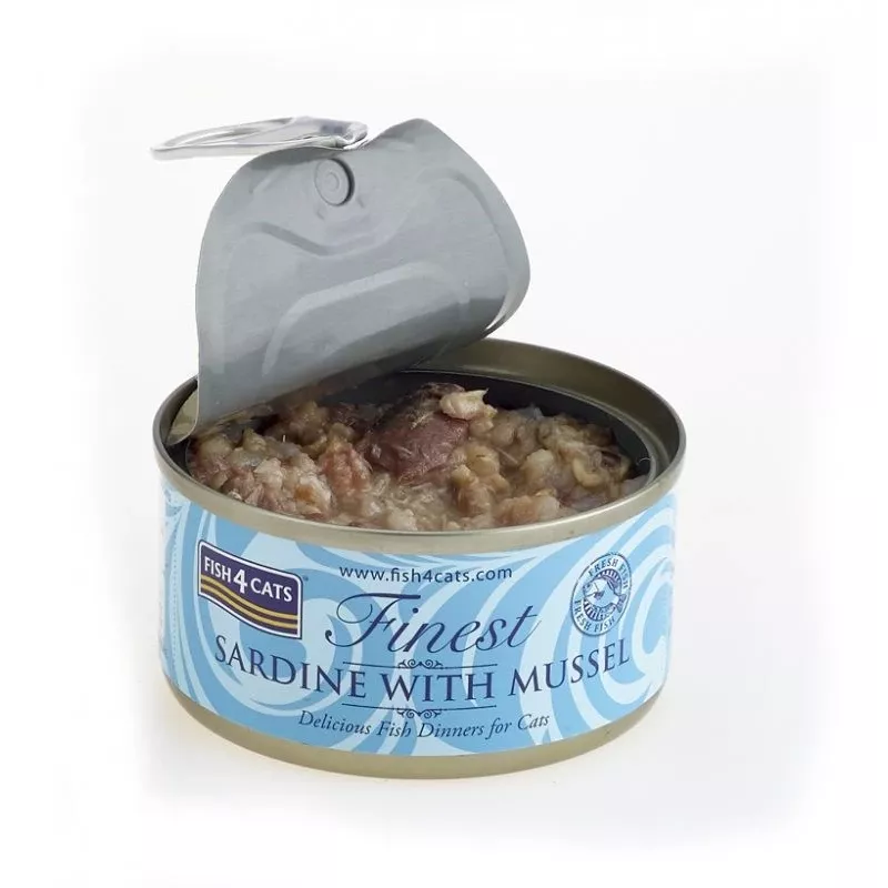 FISH4CATS Sardinės su midijomis šlapias kačių ėdalas 70g