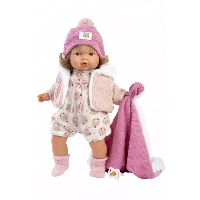 Lėlė kūdikis Llorens Babypuppe Lola 38 cm kalbanti, audinio ir vinilo, rekomenduojama nuo 3 metų
