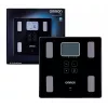 Elektrinės asmeninės svarstyklės Omron VIVA – kvadratinės, juodos, iki 150 kg, 100 g tikslumas, kūno riebalų/KMI/BMR matavimas, 30 vartotojų atmintis
