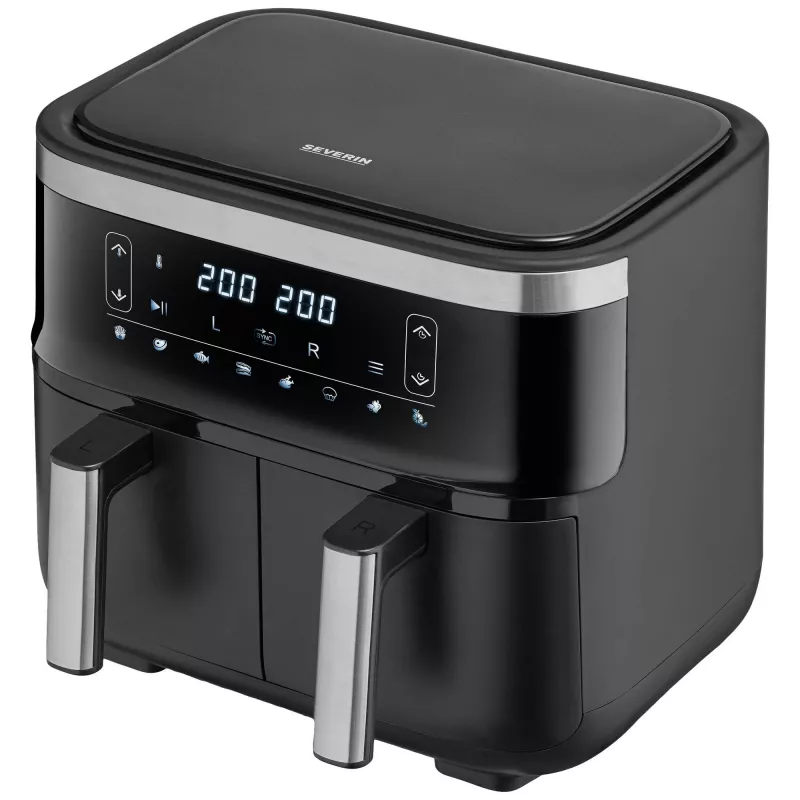 Kepimo skrudintuvas (oro gruzdintuvė) Severin FR 2453 Double 3,25 L 2850 W juoda sidabrinė