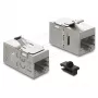 Delock 90757 Keystone modulio sujungėjas RJ45 lizdas–RJ45 lizdas, Cat.6A, ekranuotas, su metaline skląste ir spaustuku