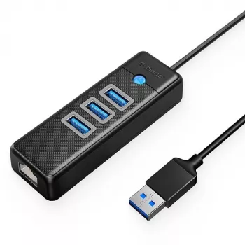 USB 3.0 šakotuvas ORICO PW3UR-U3 3 prievadai + RJ45 Ethernet