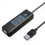 USB 3.0 šakotuvas ORICO PW3UR-U3 3 prievadai + RJ45 Ethernet
