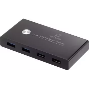 Renkforce RF-SHB-200 4 prievadų USB 3.0 jungiklis + šakotuvas juodas (RF-4474114)