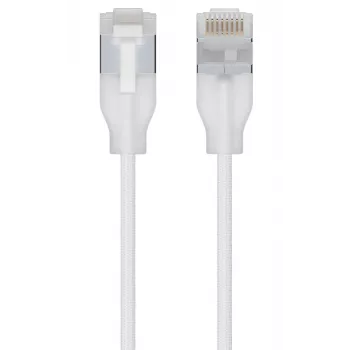 Tinklo kabelis Ubiquiti UACC-Cable-Patch-EL-C6A-15M-W RJ-45 Cat6a 15m permatomai baltas