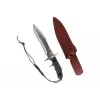 Fiksuotas peilis Cinema Classic CC-H5 Rambo V – išgyvenimo peilis, plieninis ašmenys 230 mm, bendras ilgis 385 mm, polimerinė žalia rankena, odinė makštis