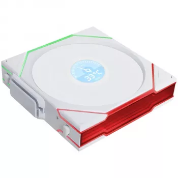 Lian Li UNI FAN TL Wireless LCD 120 Baltas — 120 mm PWM ventiliatorius su belaidžiu LCD valdikliu
