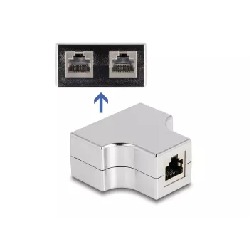 DeLOCK RJ45 T skirstytuvas 1x RJ45 lizdas į 2x RJ45 lizdą Cat.5e STP