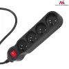 Maclean MCE180 ilgintuvas 1,4 m 4 vidiniai AC lizdai Juoda
