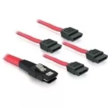 DeLOCK SATA kabelis 83074 4x 1m raudonas