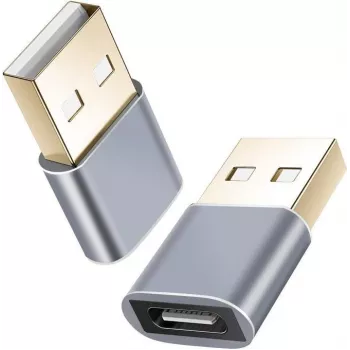 Adapteris helos 304282 USB 2.0 Type-C moteriškas į USB 2.0 vyrišką, tamsiai pilkas