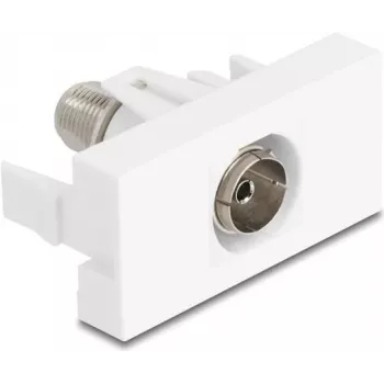 DeLOCK 90844 Kištukinis lizdas IEC F baltas 75 Ω vyriškas