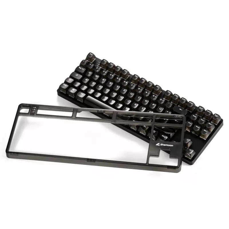Mechaninė žaidimų klaviatūra Sharkoon Crystal Shark Black DE su RGB apšvietimu