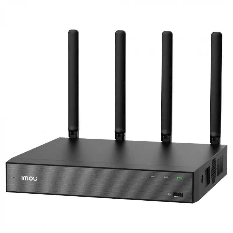 Tinklinis vaizdo registratorius IMOU N118W juodas – 18 kanalų, 4 kanalų atkūrimas, 3840×2160, dviejų juostų Wi‑Fi, SATA iki 16 TB
