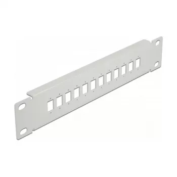 DeLOCK 10 colių 1U pluoštinės optikos skirstomasis skydelis, 12 prievadų SC Simplex / LC Duplex, pilka