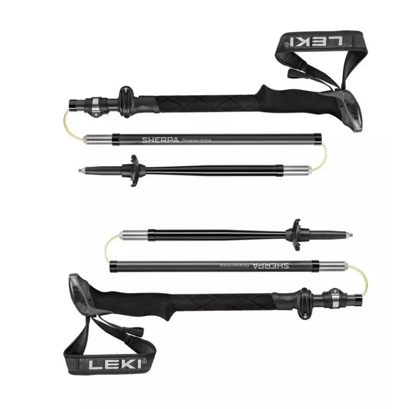 Lazdos žygiams Leki Sherpa FX reguliuojamos 120–140 cm, juodos