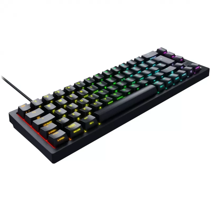 CHERRY K5V2 Kompaktiška žaidimų klaviatūra USB QWERTY anglų juoda 67 klavišai RGB LED