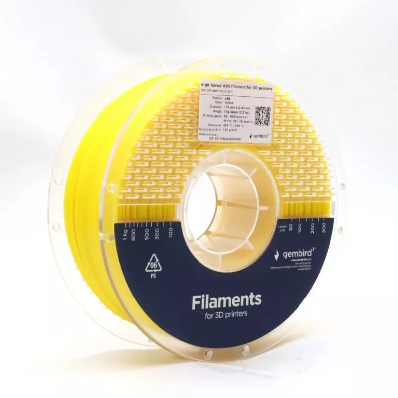 3D spausdinimo gijos Gembird ABS 1.75 mm geltona 1 kg
