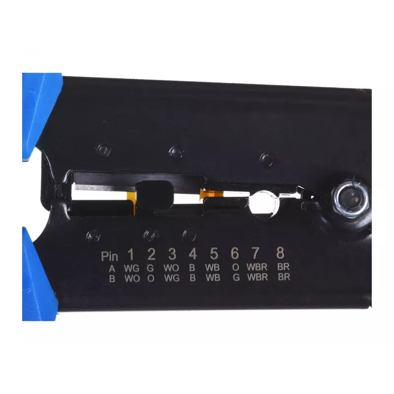 Alantec NI040 crimpimo replės RJ-45, RJ-12, RJ-11 jungtims, plieninė konstrukcija, juodos/mėlynos spalvos