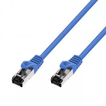 Patchcord Extralink Cat.8.1 S/FTP 0,5 m mėlynas — varinis vytos poros kabelis (EX.38824)