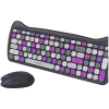 Belaidė klaviatūros ir pelės rinkinys CANYON HSET-W6 Kitty Edition – violetinis