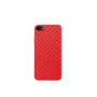 Minkštas dėklas Devia iPhone SE2 raudonas su pynimo raštu
