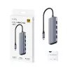 USB-C stotelė Cudy UH500 — USB 3.2 Gen 1 Type-C, 6 prievadų su USB 3.2 Gen 1 Type-A ir HDMI, 5000 Mbit/s, pilka/sidabrinė