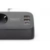 Maitinimo juosta DIGITUS 3 kištukiniai lizdai su 2×USB-A ir 1×USB-C, 1,5 m laidas, juoda