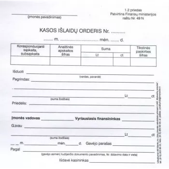 Išmokėjimo orderiai, A6 (100) 0720-034