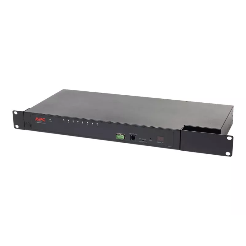 KVM jungiklis APC KVM0108A, 8 prievadų PS/2 VGA, 1U stovas, 1600x1200, juodas